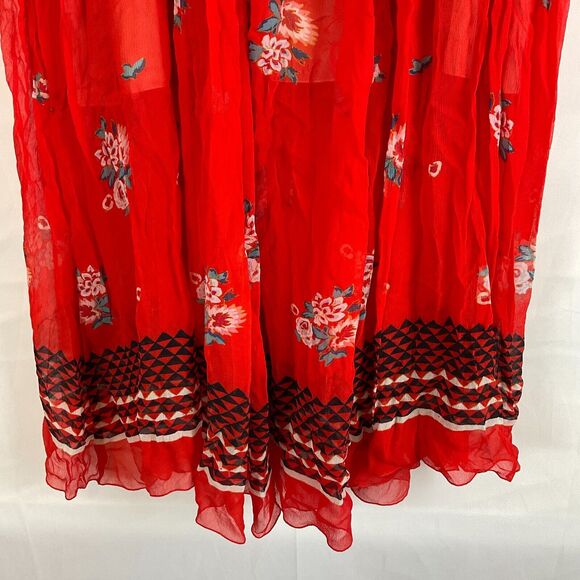 Philosophy Di Lorenzo Serafini Maxi Layered Skirt IT 44 US 8 Red Black Pink Blue - Picture 4 of 10